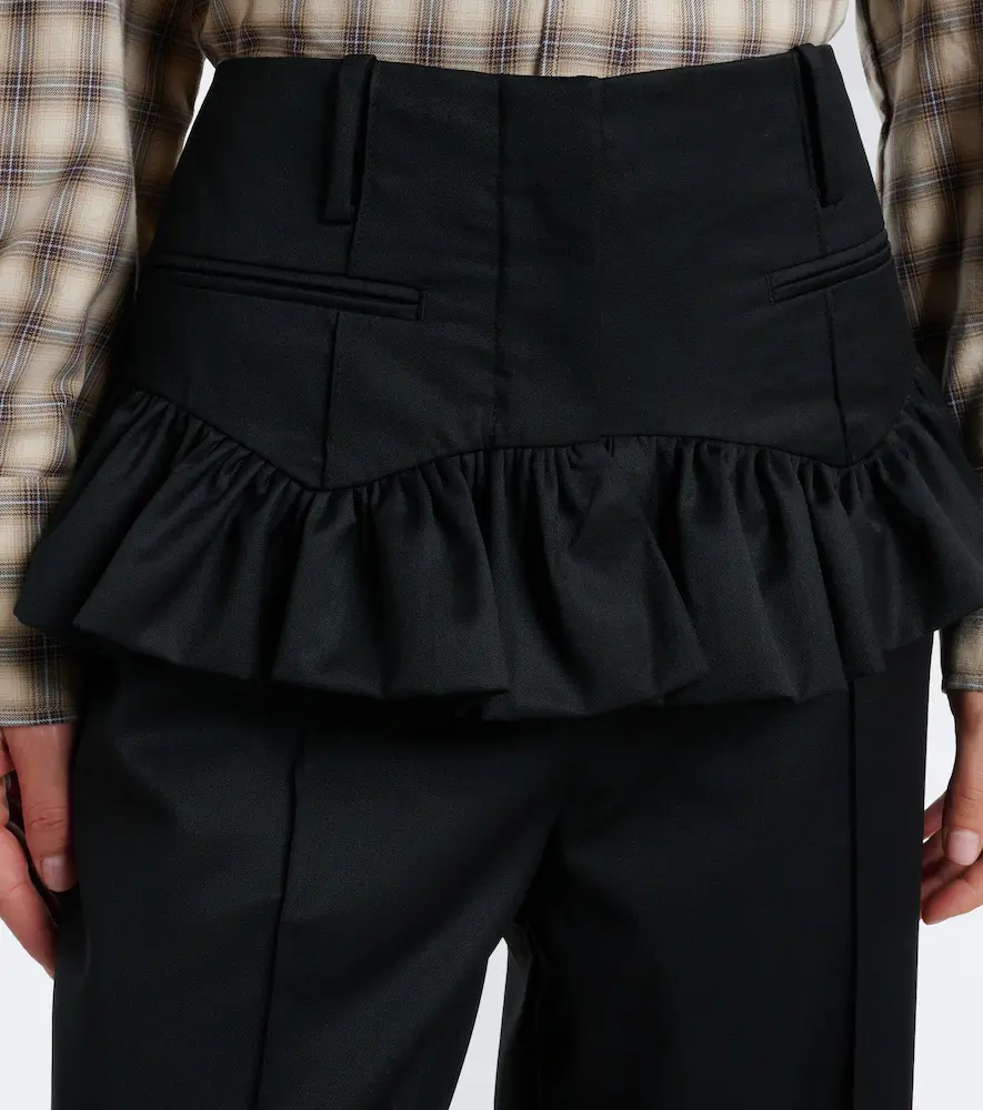 Ganni Ruffled straight pants | Thumbnail 4 Ganni Ruffled straight pants | Thumbnail 4