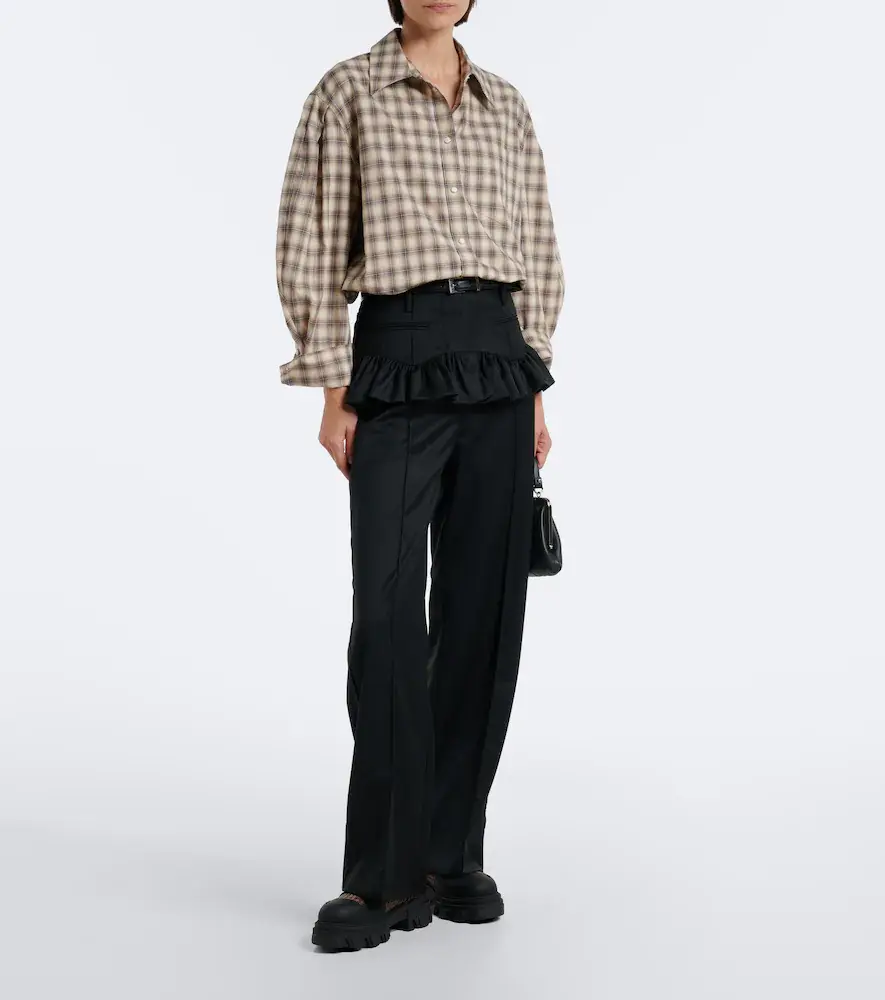 Ganni Ruffled straight pants | Thumbnail 6 Ganni Ruffled straight pants | Thumbnail 6