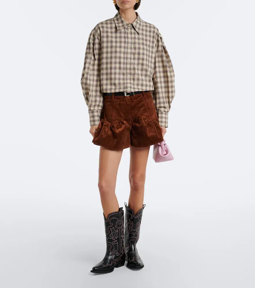 Ganni Checked cotton flannel shirt | Thumbnail 3 Ganni Checked cotton flannel shirt | Thumbnail 3