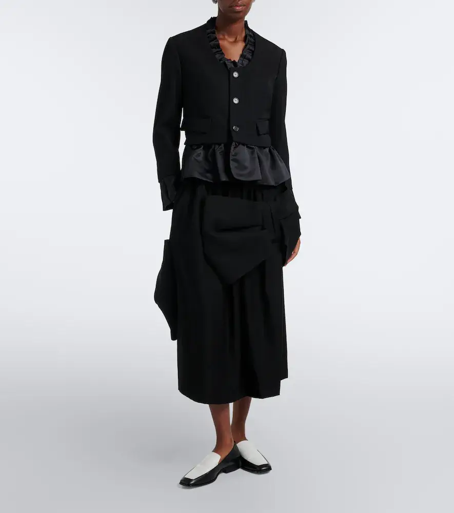 NOIR KEI NINOMIYA Bow-detail wool and mohair midi skirt | Thumbnail 4 NOIR KEI NINOMIYA Bow-detail wool and mohair midi skirt | Thumbnail 4