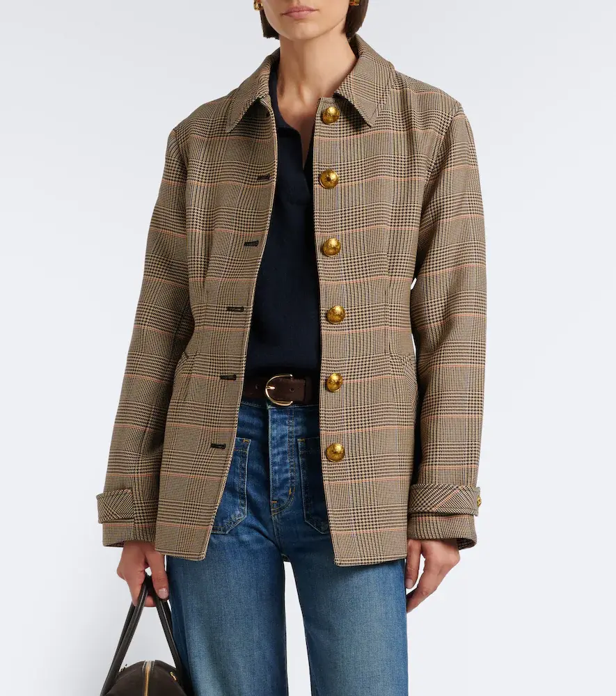 Veronica Beard Severine Prince of Wales check jacket | Thumbnail 4