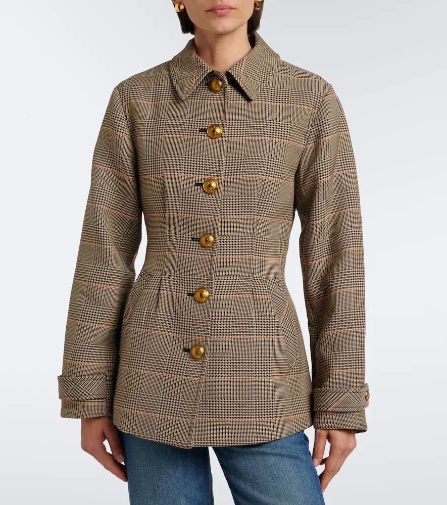 Veronica Beard Severine Prince of Wales check jacket | Thumbnail 5