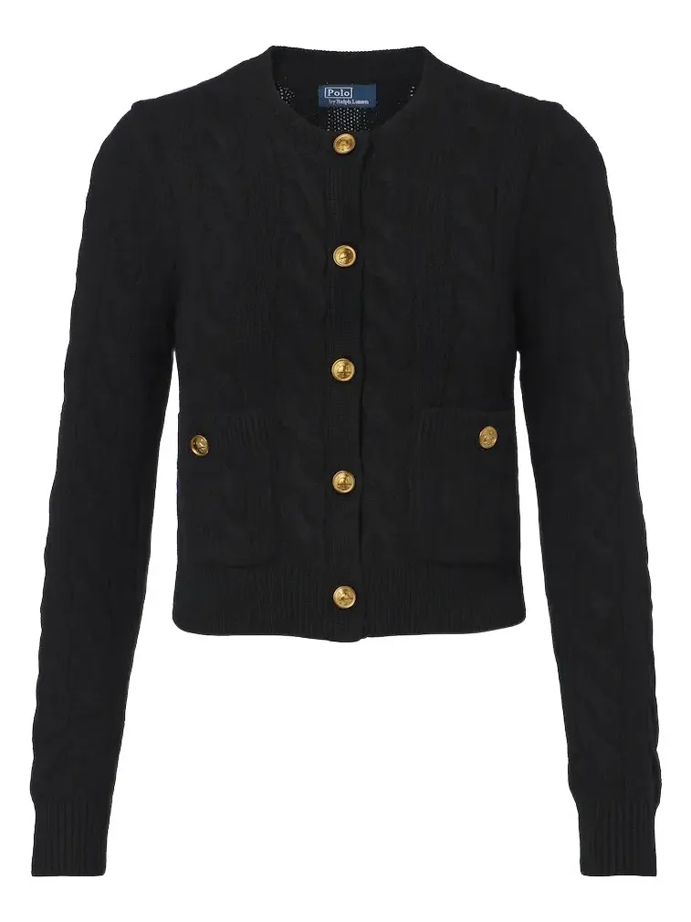 Cable-knit wool and cashmere cardigan Cable-knit wool and cashmere cardigan