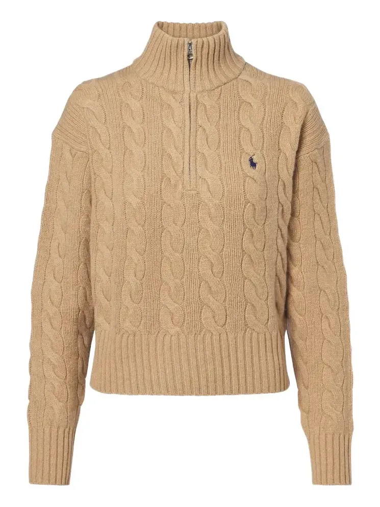 Cable-knit wool and cashmere sweater
