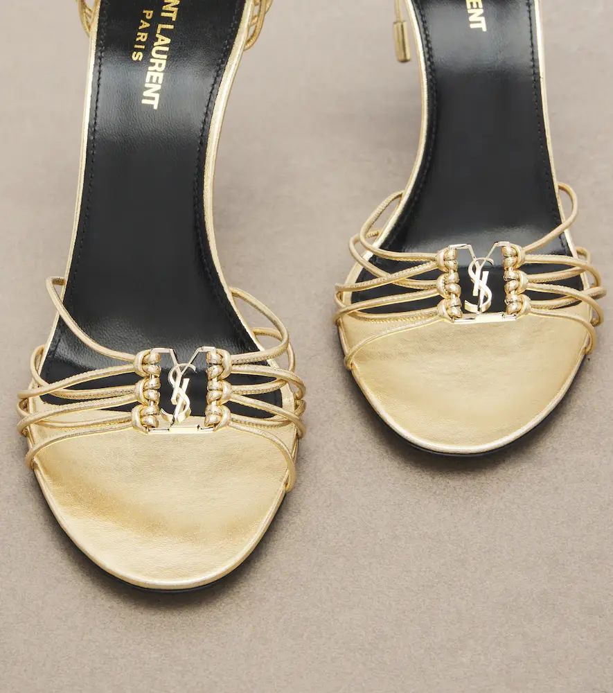 Saint Laurent Babylone metallic leather sandals | Thumbnail 3