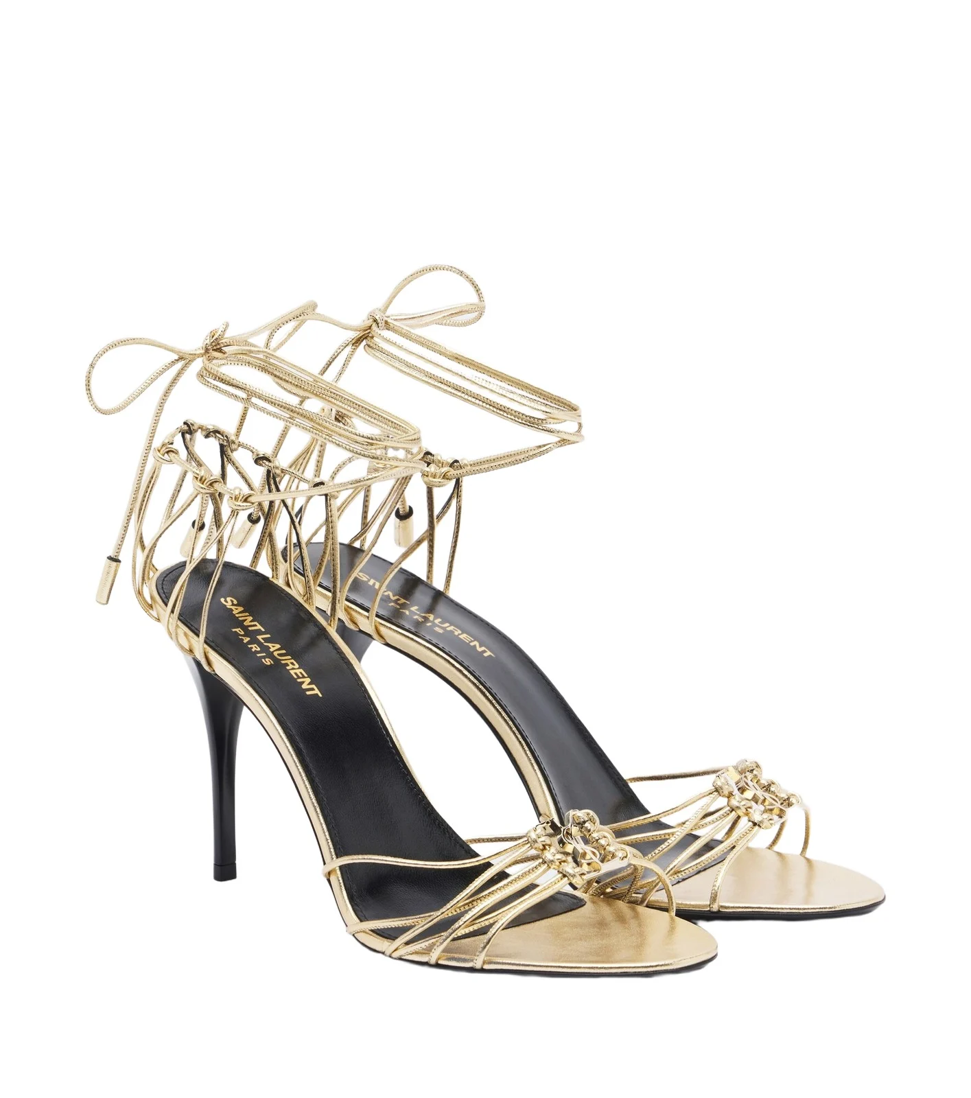 Saint Laurent Babylone metallic leather sandals