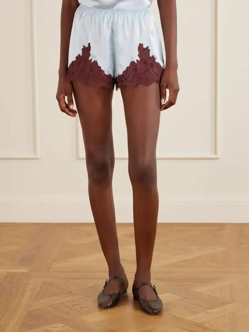 DÔEN Iona Lace-trimmed Silk Shorts | Thumbnail 3 DÔEN Iona Lace-trimmed Silk Shorts | Thumbnail 3