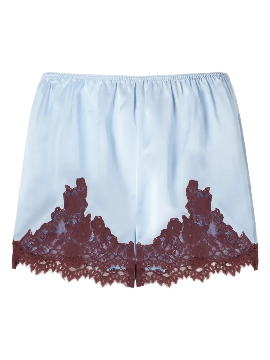 DÔEN Iona Lace-trimmed Silk Shorts