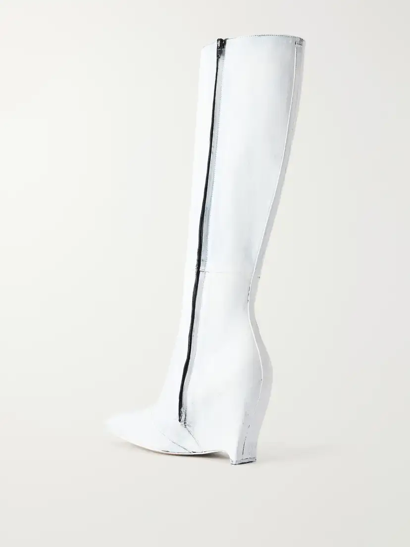 Maison Margiela Heel-less Painted Leather Knee-high Boots | Thumbnail 3