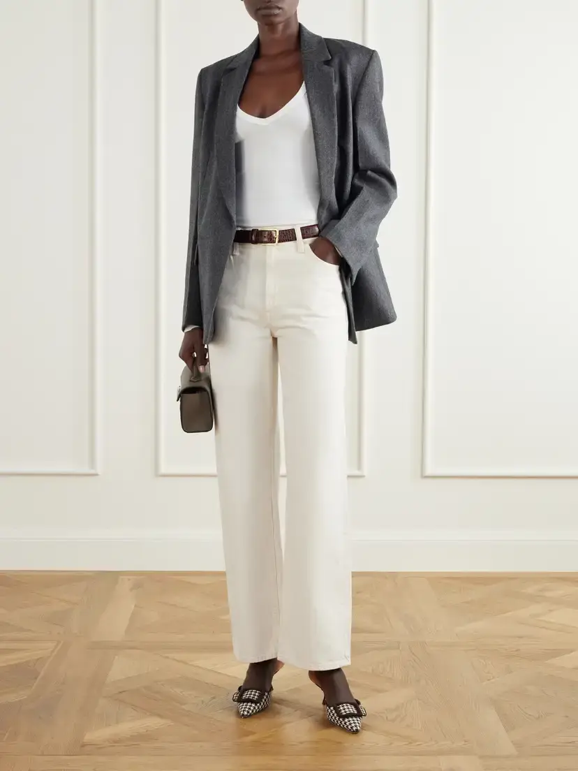 Manolo Blahnik Mayslibi 50 Suede-trimmed Houndstooth Woven Mules | Thumbnail 4