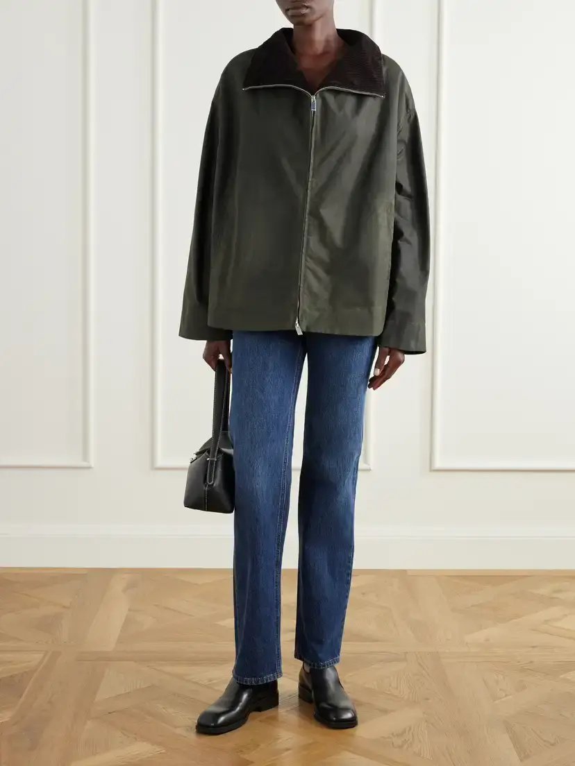 TOTEME Corduroy-trimmed Waxed-cotton Jacket | Thumbnail 2 TOTEME Corduroy-trimmed Waxed-cotton Jacket | Thumbnail 2