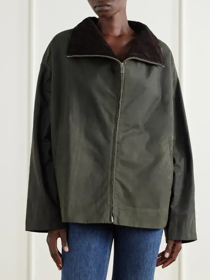 TOTEME Corduroy-trimmed Waxed-cotton Jacket | Thumbnail 3 TOTEME Corduroy-trimmed Waxed-cotton Jacket | Thumbnail 3