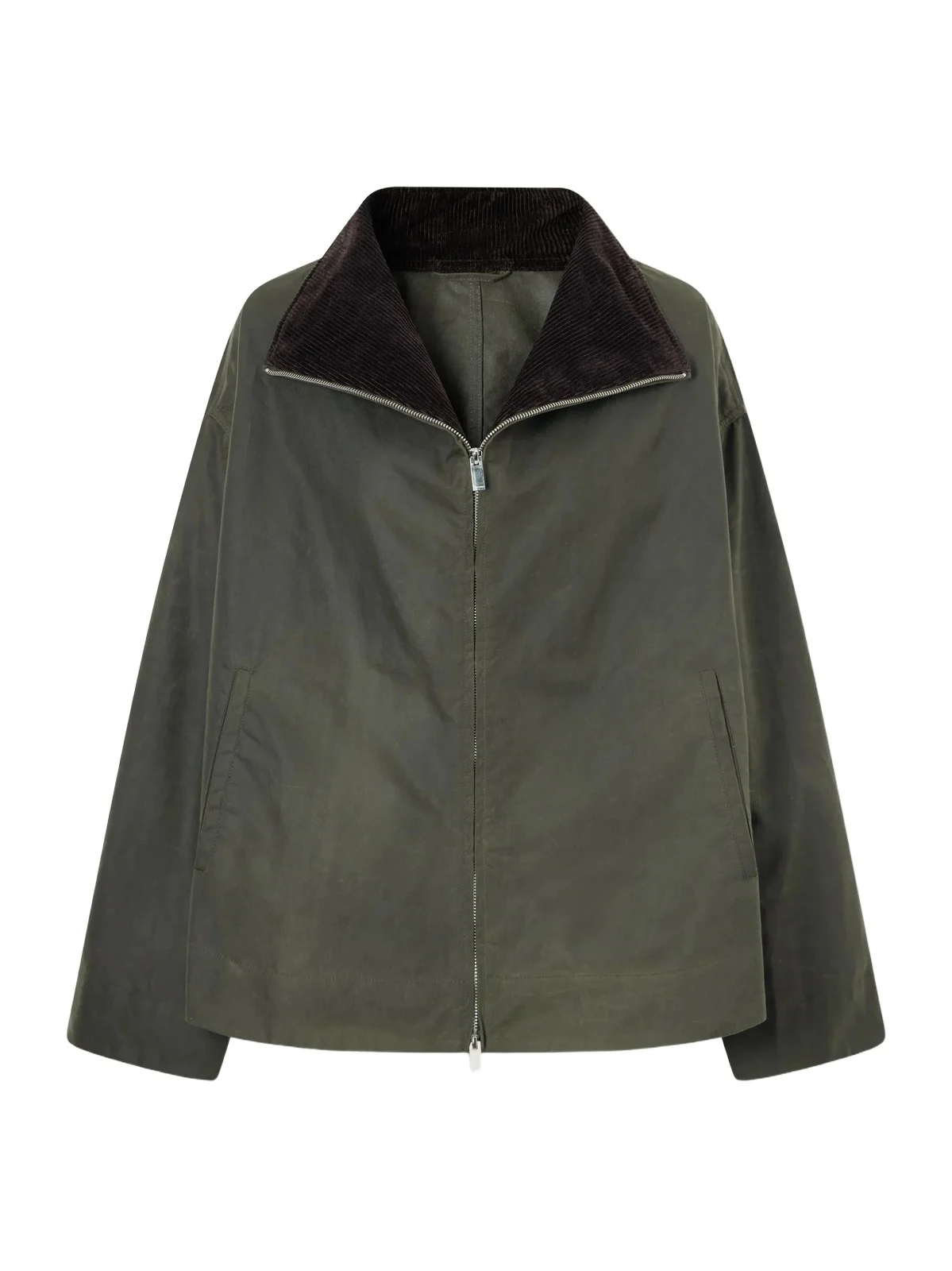TOTEME Corduroy-trimmed Waxed-cotton Jacket
