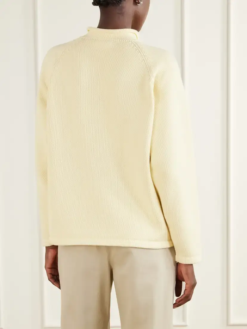 STILL HERE Snap Collar Cotton Sweater | Thumbnail 3 STILL HERE Snap Collar Cotton Sweater | Thumbnail 3