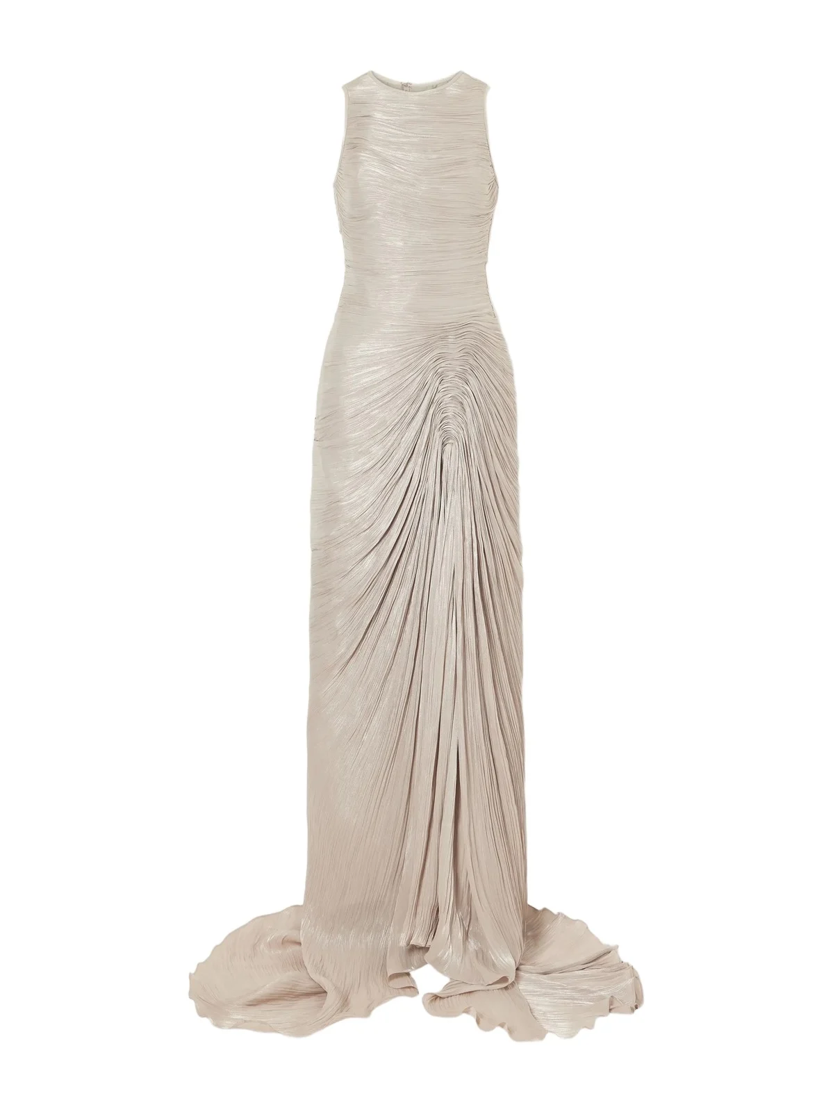 Sleeveless Gathered Pleated Chiffon Gown Sleeveless Gathered Pleated Chiffon Gown