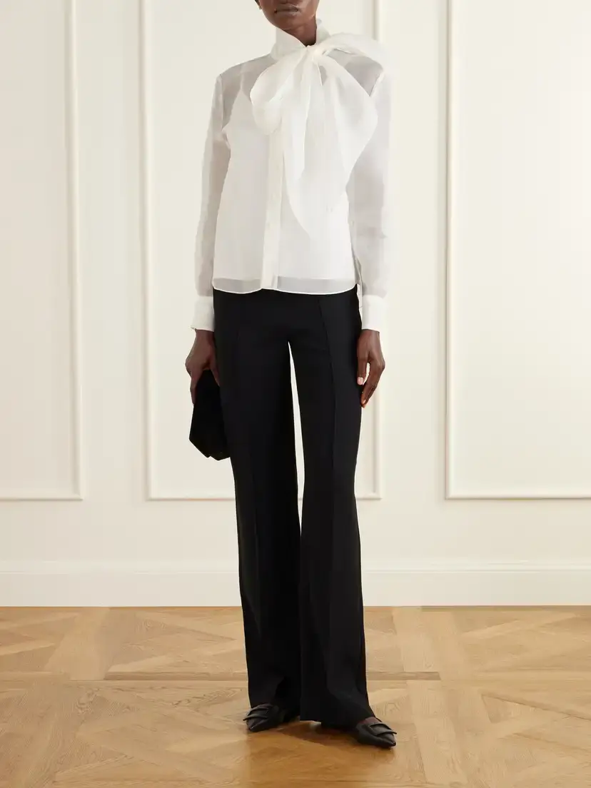 Carolina Herrera Pussy-bow Silk-organza Blouse | Thumbnail 2 Carolina Herrera Pussy-bow Silk-organza Blouse | Thumbnail 2