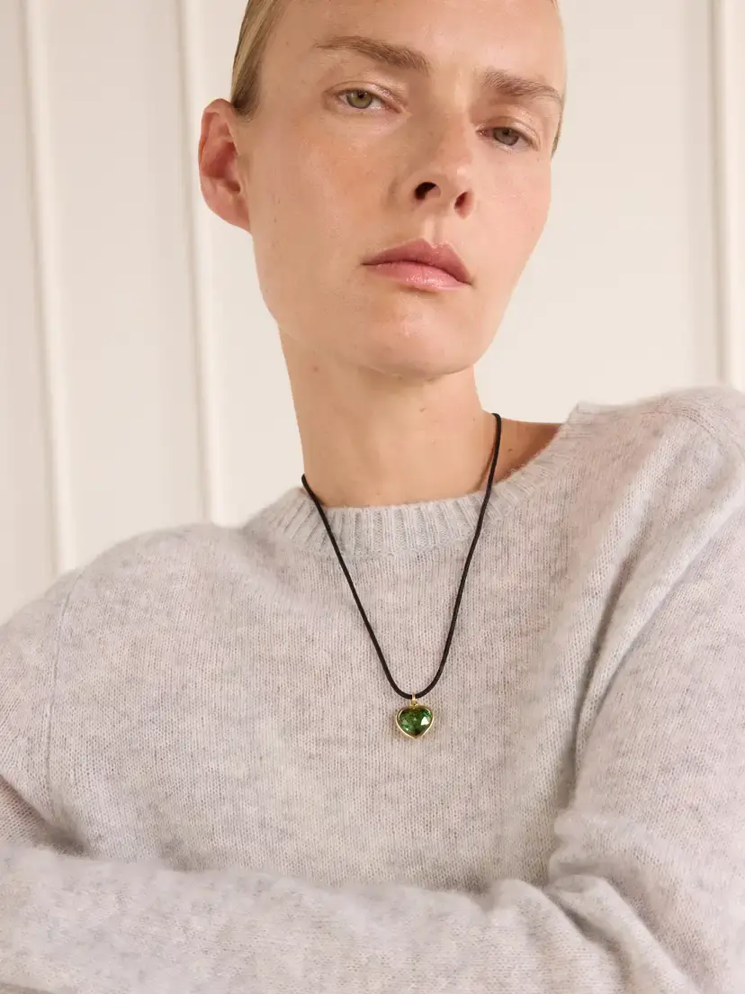 Ileana Makri Heart Of Gaia 18-karat Gold Tourmaline, Diamond And Cord Necklace - Green | Thumbnail 2 Ileana Makri Heart Of Gaia 18-karat Gold Tourmaline, Diamond And Cord Necklace - Green | Thumbnail 2