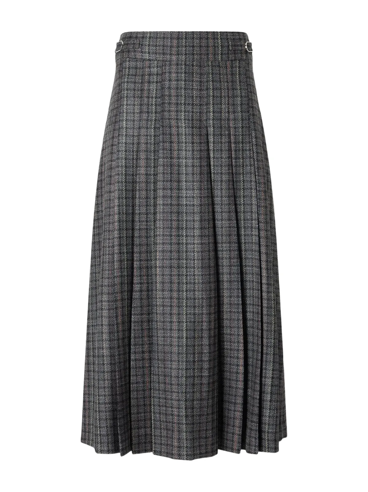 Wesley Pleated Houndstooth Wool And Cashmere-blend Twill Midi Skirt Wesley Pleated Houndstooth Wool And Cashmere-blend Twill Midi Skirt
