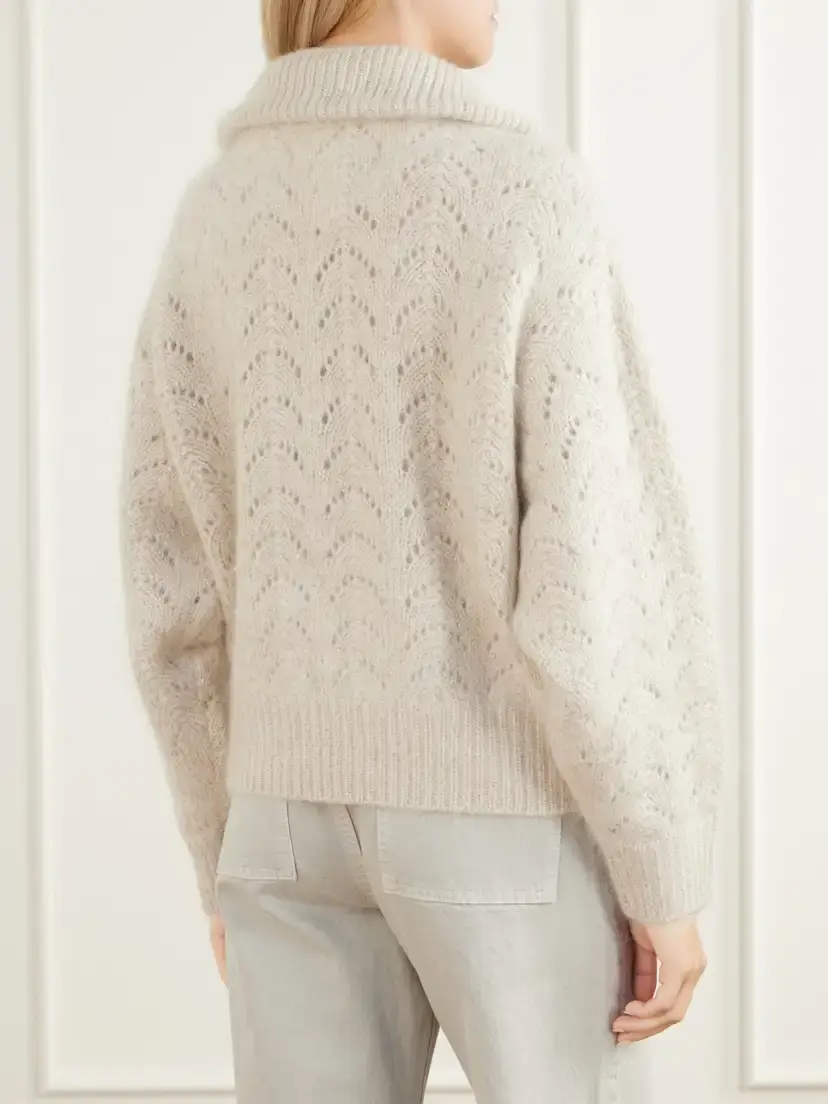 Frame The Airy Wool And Cashmere-blend Cardigan - Neutrals | Thumbnail 4