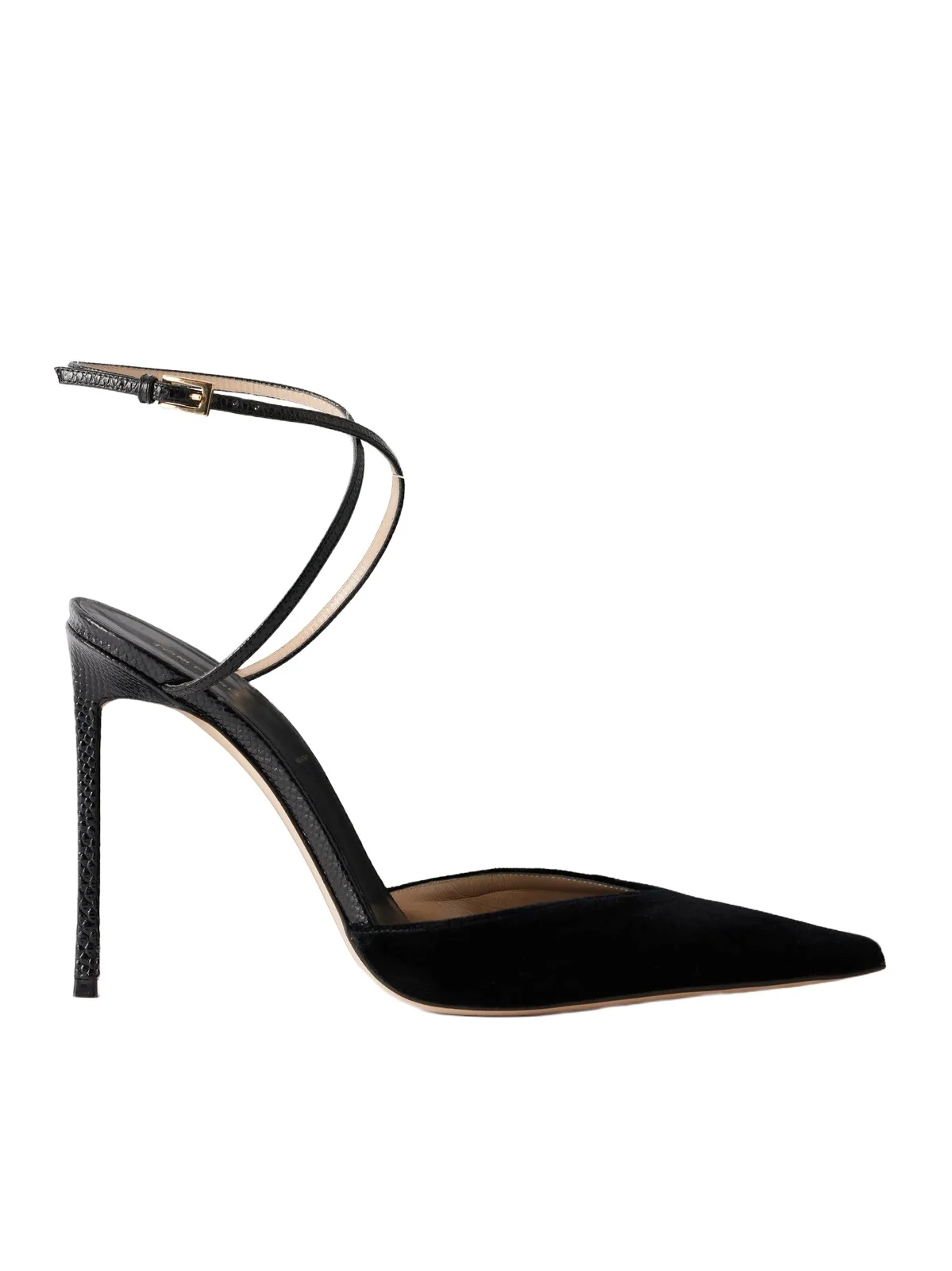 Tom Ford Selen 105 Croc-effect Leather-trimmed Velvet Pumps