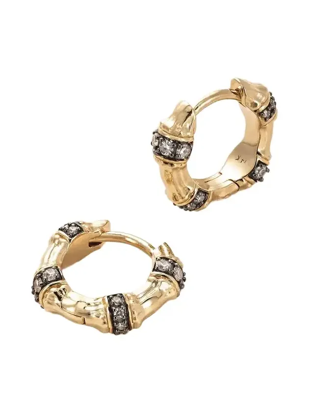 Sciura 14-karat Gold Rhodium-plated Diamond Hoop Earrings