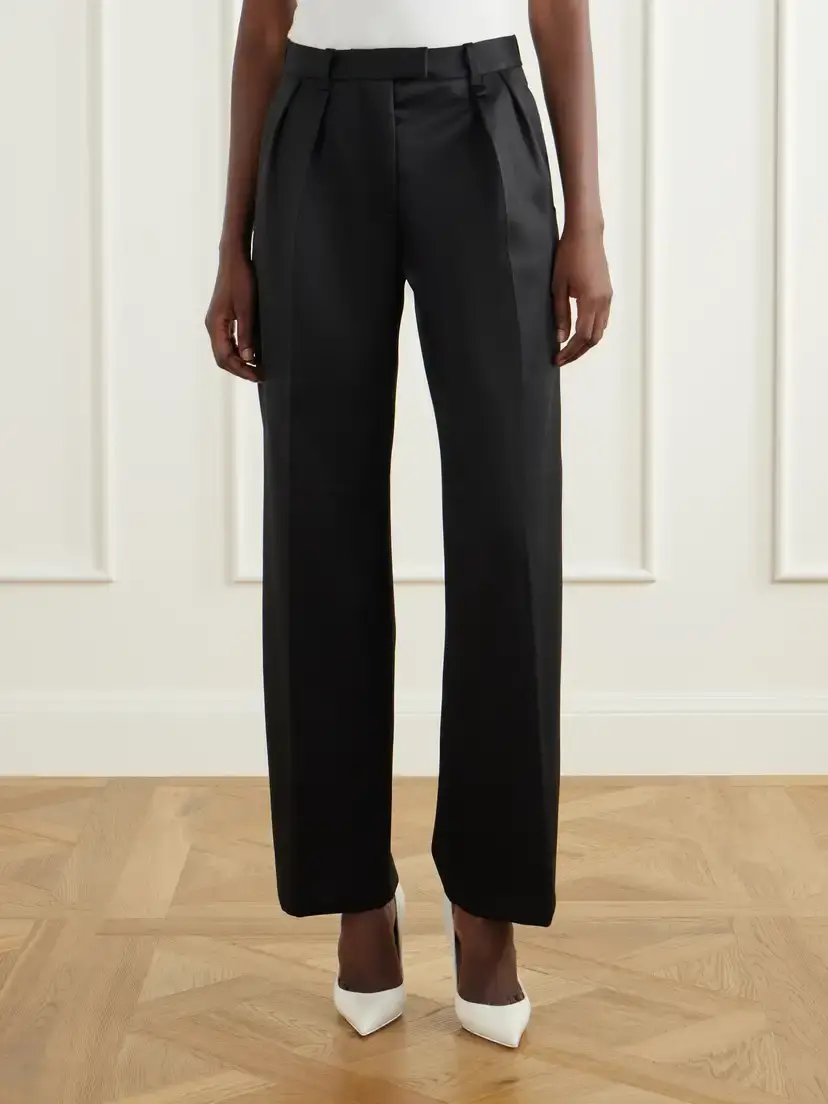Willy Chavarria Pleated Wool-blend High-rise Straight-leg Pants | Thumbnail 3