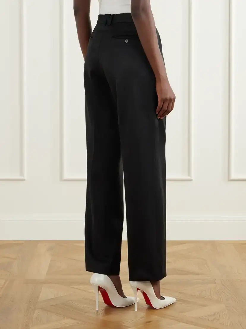 Willy Chavarria Pleated Wool-blend High-rise Straight-leg Pants | Thumbnail 4