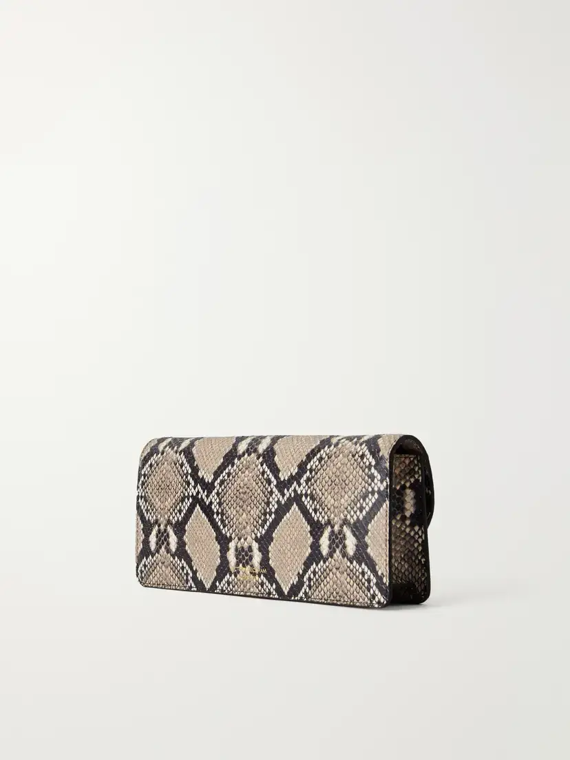Victoria Beckham Dorian East-west Snake-effect Leather Clutch | Thumbnail 4 Victoria Beckham Dorian East-west Snake-effect Leather Clutch | Thumbnail 4