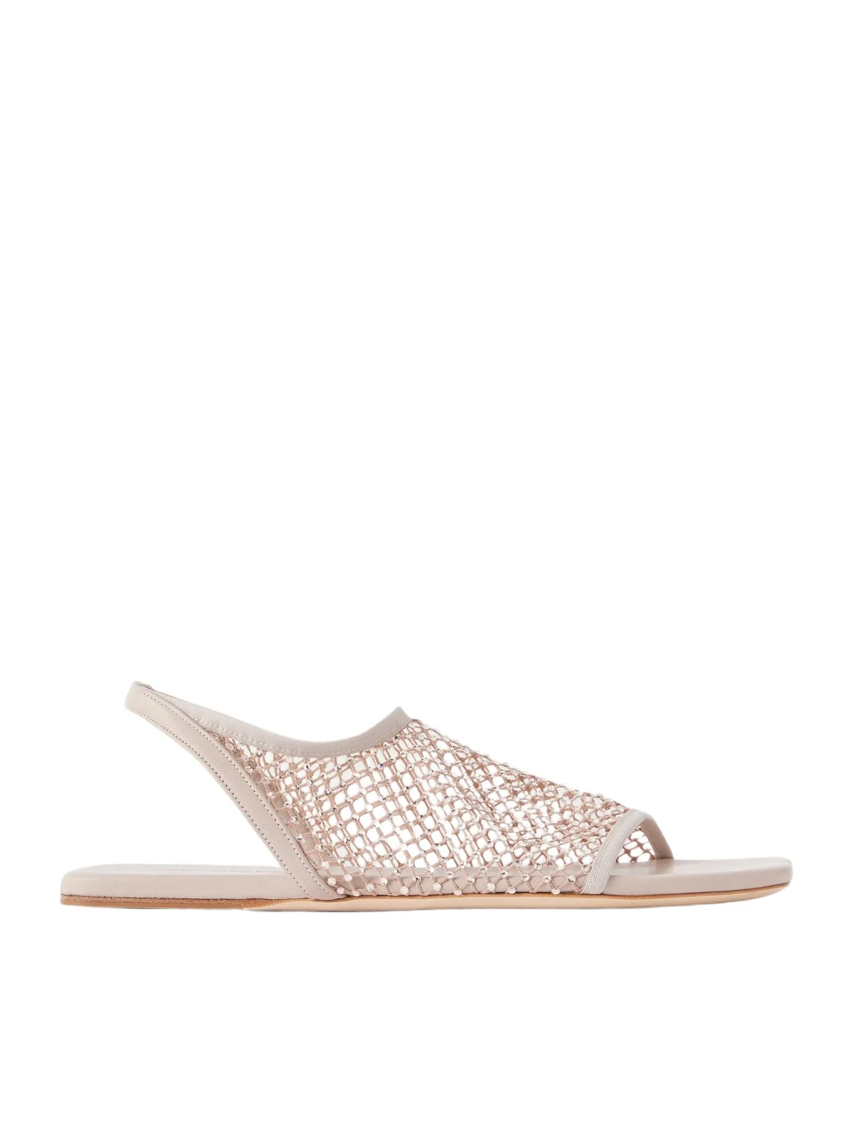 Christopher Esber Minette Crystal-embellished Mesh And Leather Slingback Sandals