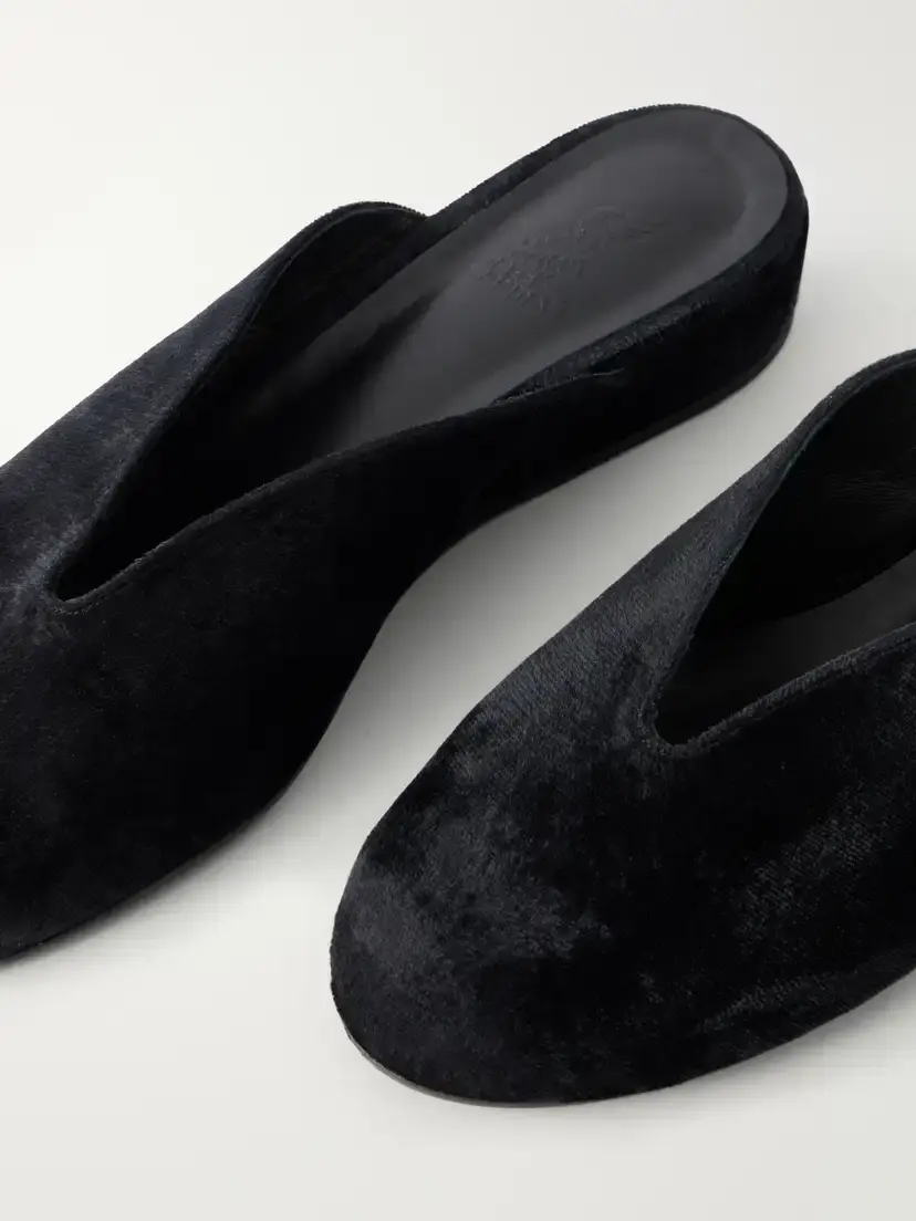 Ancient Greek Sandals Velvet Wedge Mules | Thumbnail 4 Ancient Greek Sandals Velvet Wedge Mules | Thumbnail 4