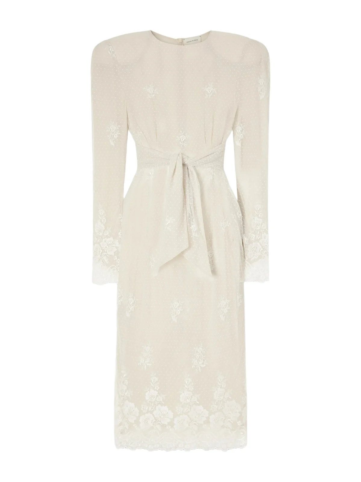 Lace-trimmed Crepe Midi Dress