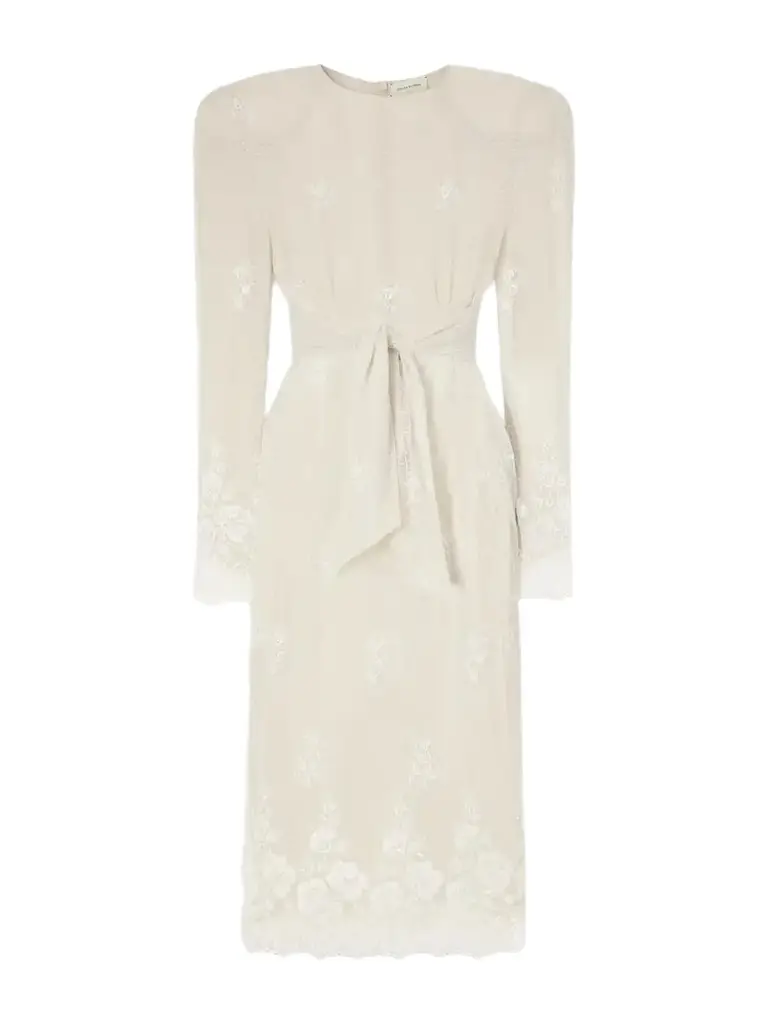 Magda Butrym Lace-trimmed Crepe Midi Dress