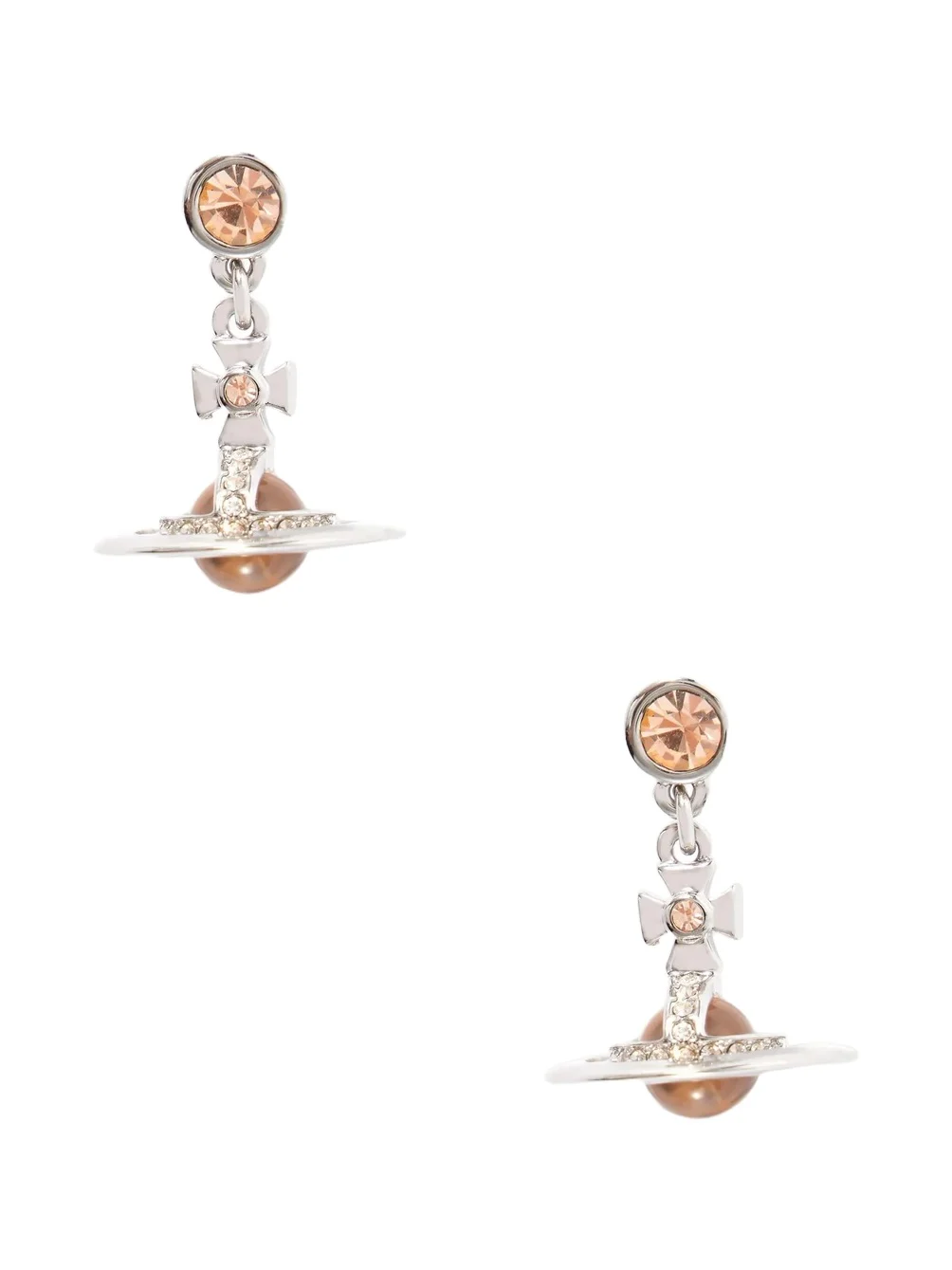 Vivienne Westwood New Petite Orb Silver-tone Cubic Zirconia Earrings