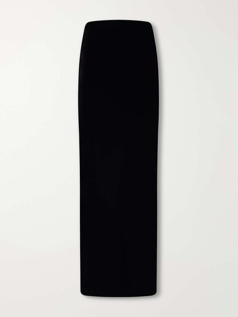 Valentino Garavani Sable Draped Velvet Maxi Skirt