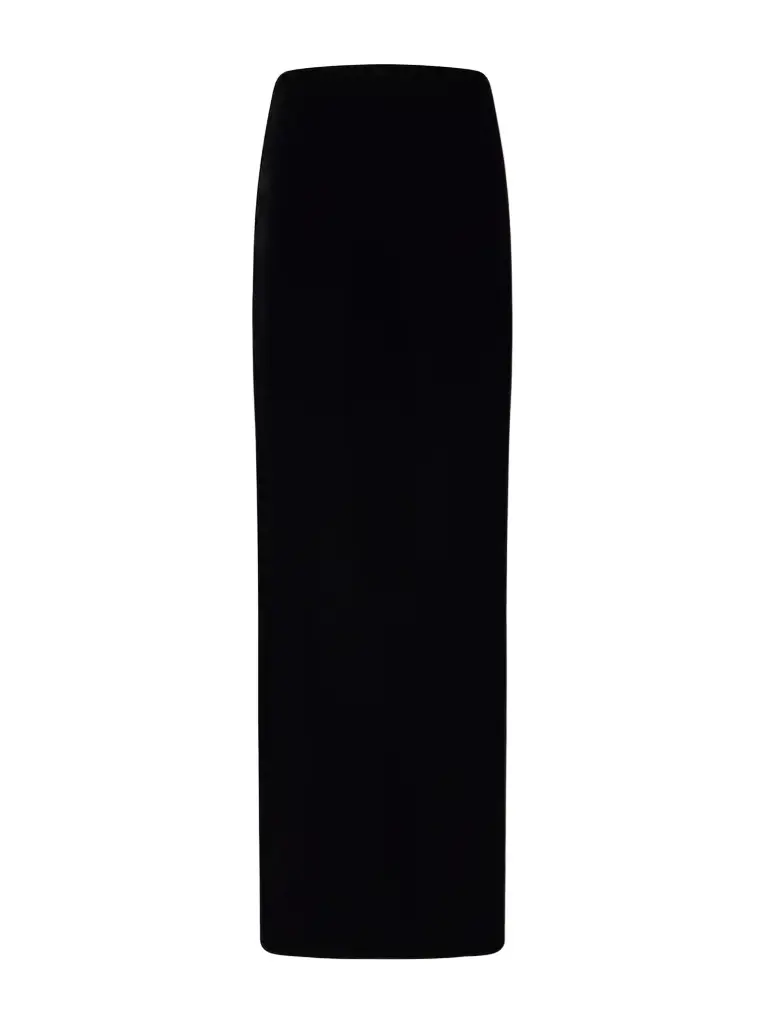 Sable Draped Velvet Maxi Skirt