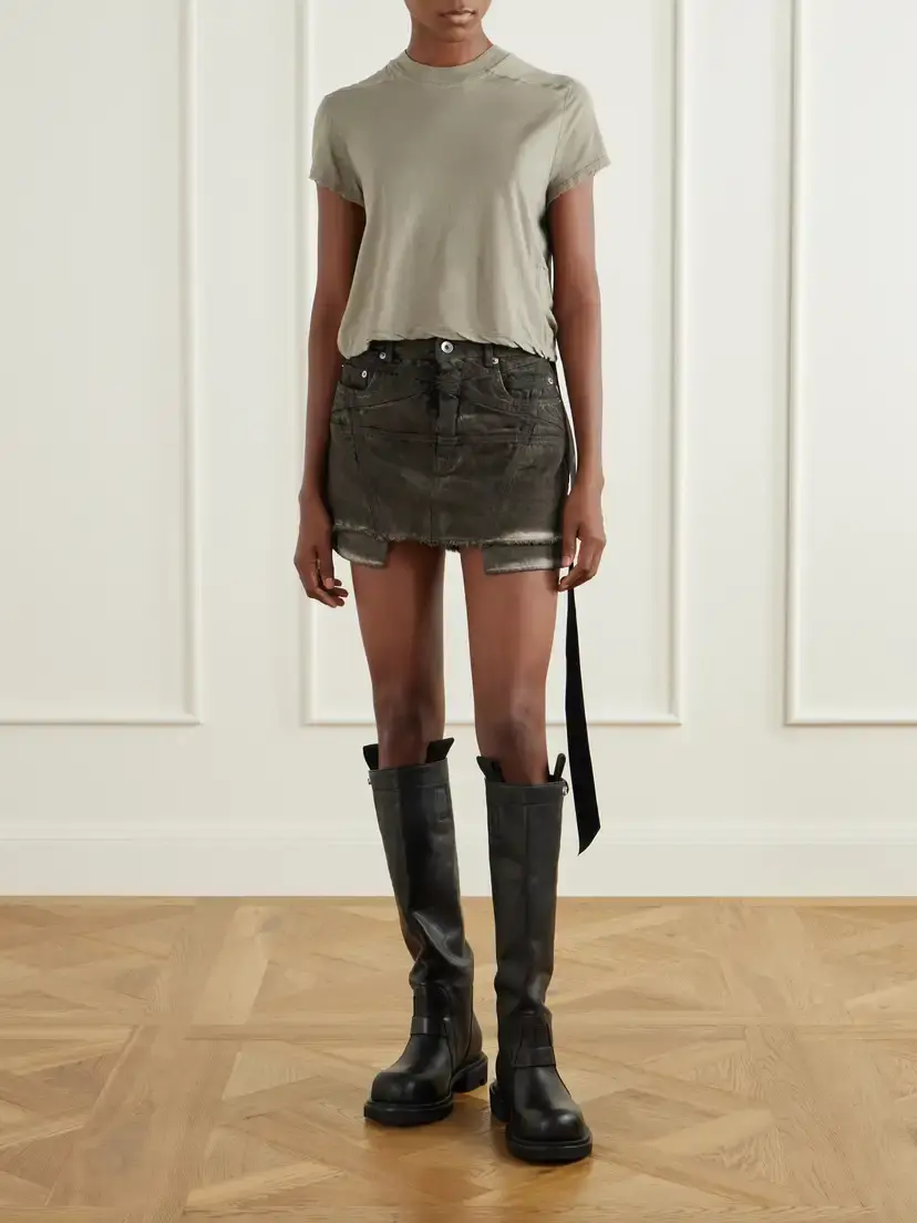 Rick Owens Drkshdw Cropped Cotton-jersey T-shirt | Thumbnail 2 Rick Owens Drkshdw Cropped Cotton-jersey T-shirt | Thumbnail 2