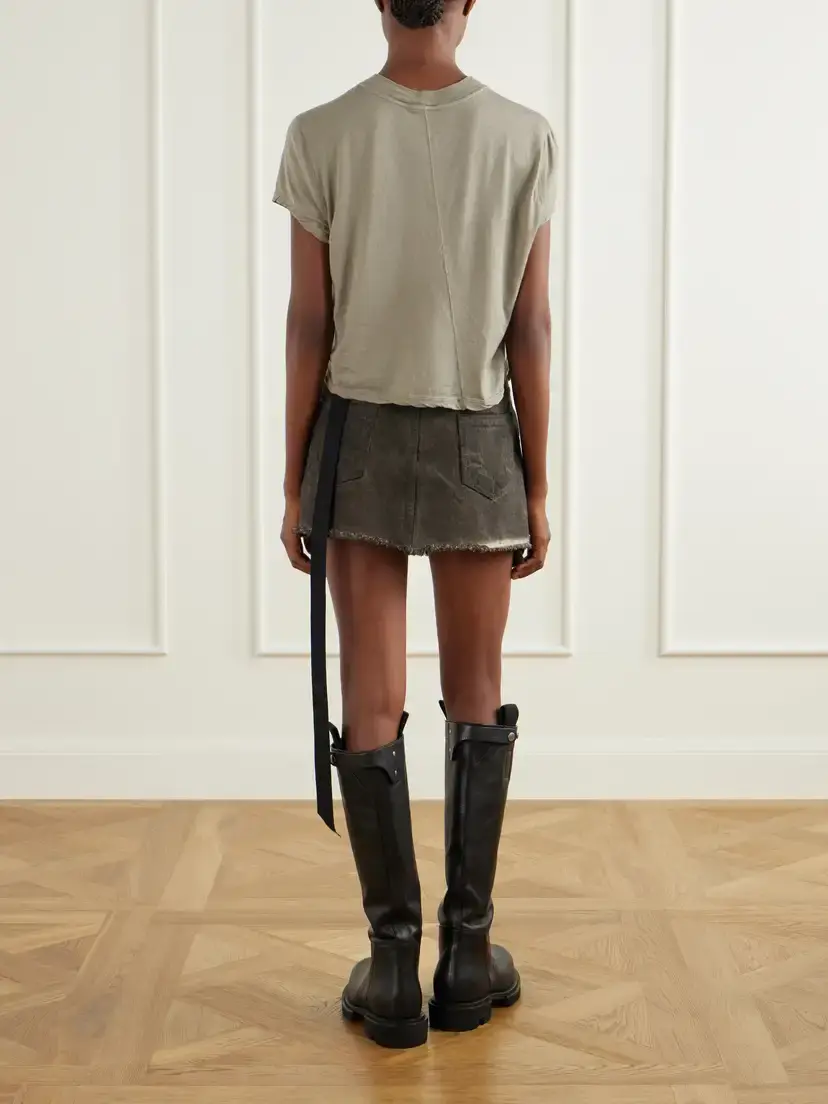 Rick Owens Drkshdw Cropped Cotton-jersey T-shirt | Thumbnail 3 Rick Owens Drkshdw Cropped Cotton-jersey T-shirt | Thumbnail 3