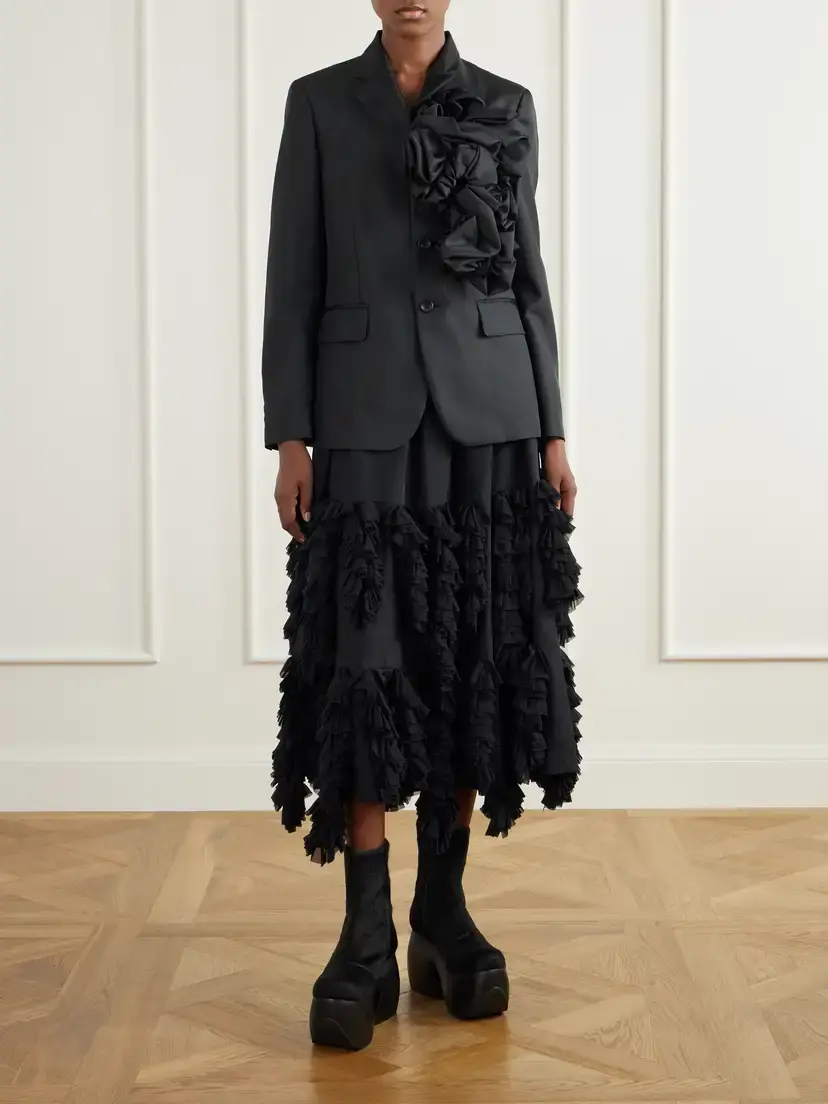 Comme des Garçons Tiered Ruffled Georgette Midi Skirt | Thumbnail 2 Comme des Garçons Tiered Ruffled Georgette Midi Skirt | Thumbnail 2