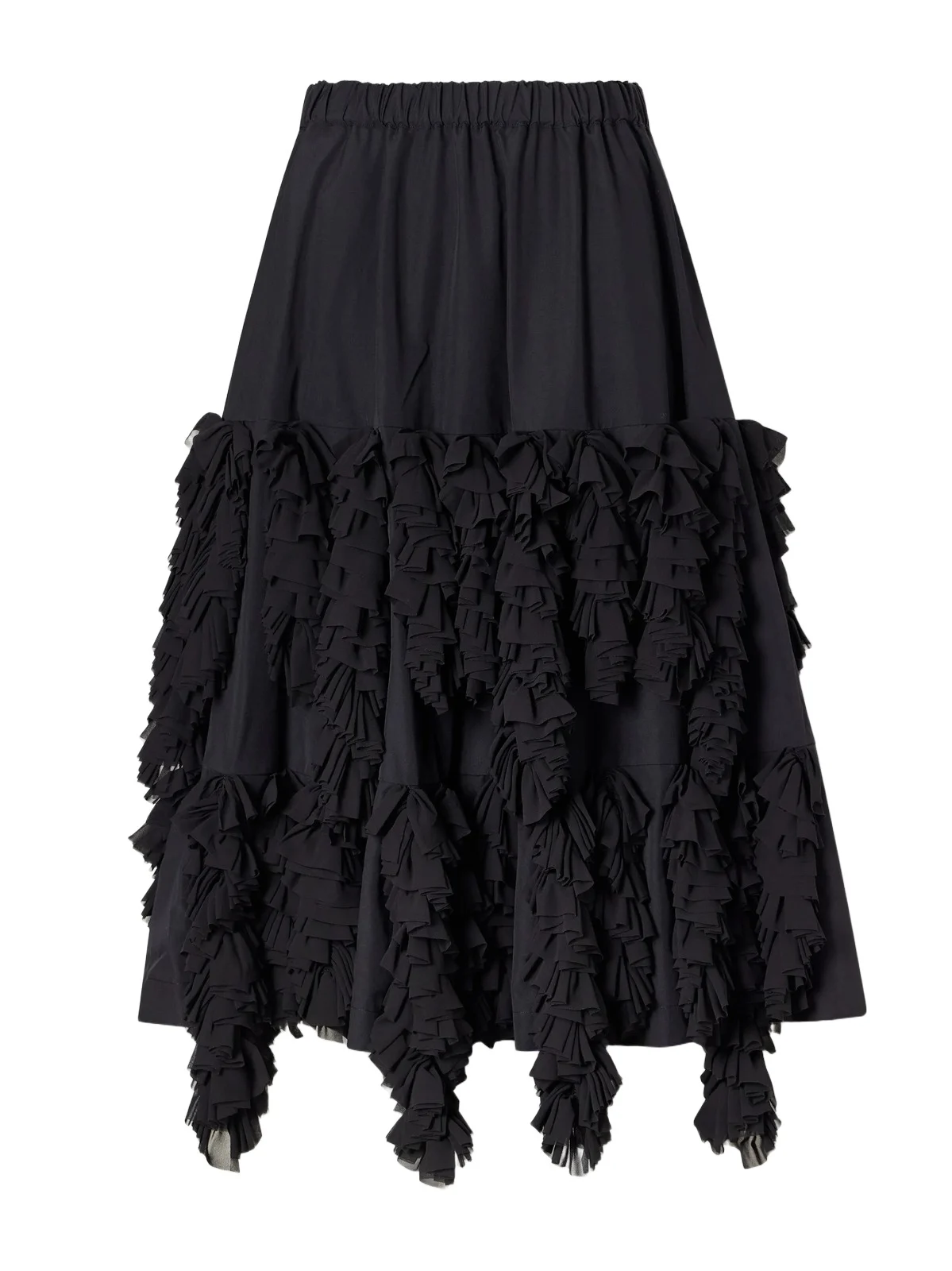 Comme des Garçons Tiered Ruffled Georgette Midi Skirt