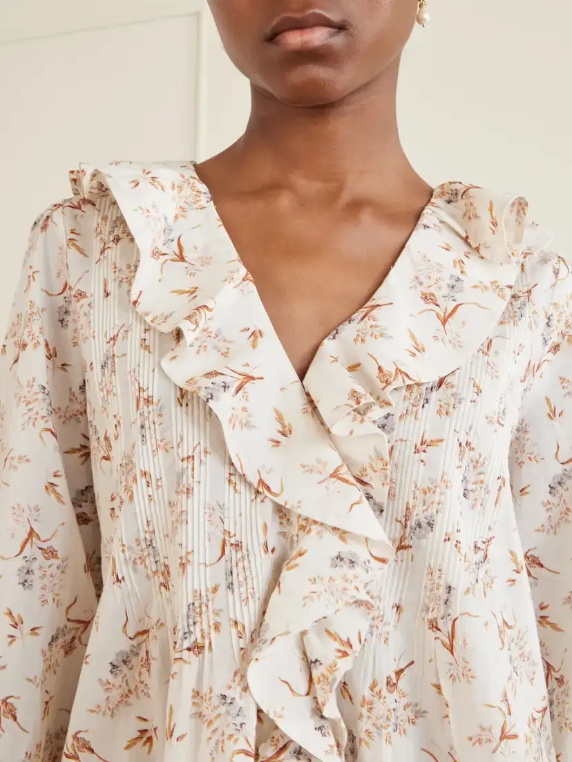 DÔEN Hardy Floral-print Shirred Silk Shirt | Thumbnail 5 DÔEN Hardy Floral-print Shirred Silk Shirt | Thumbnail 5