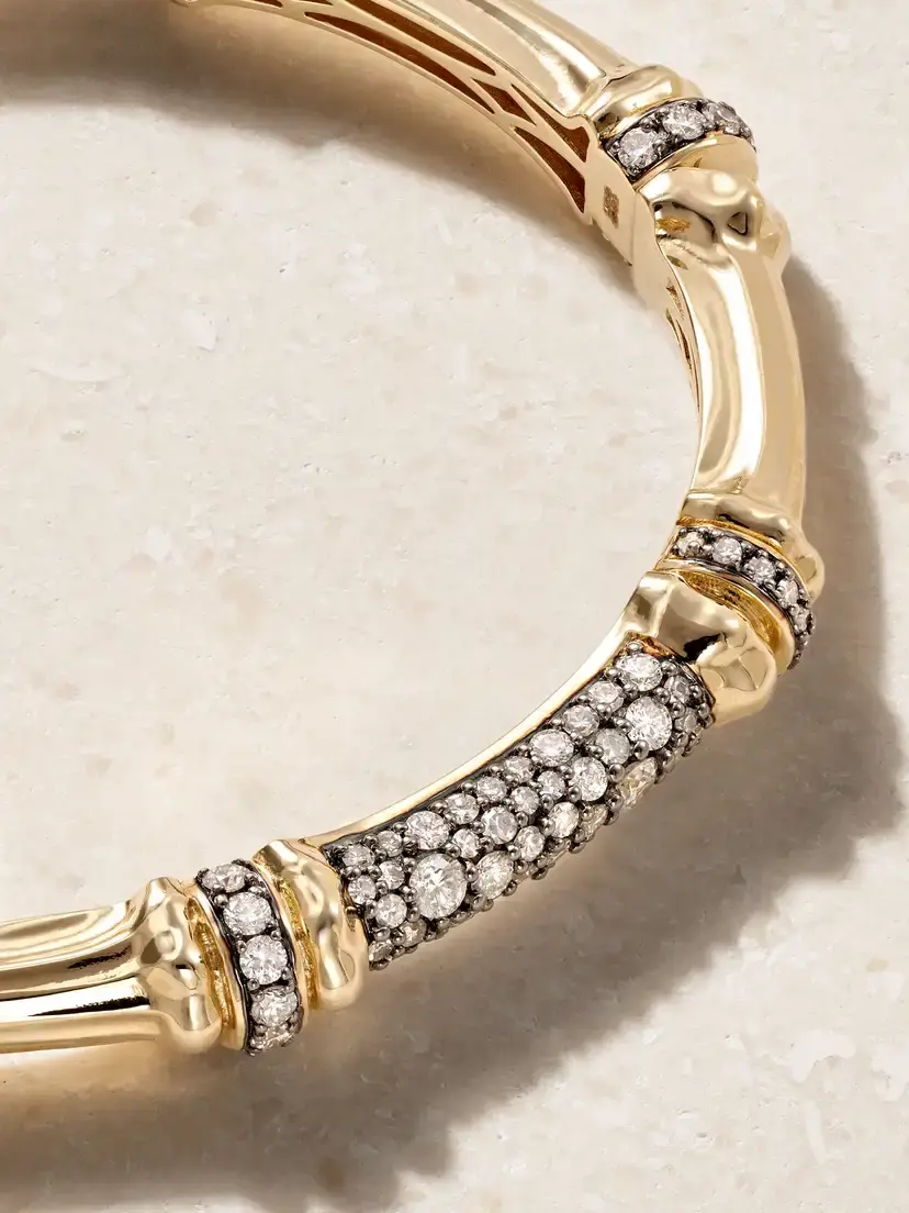 Lucy Delius Sciura 14-karat Gold Rhodium-plated Diamond Bangle | Thumbnail 4 Lucy Delius Sciura 14-karat Gold Rhodium-plated Diamond Bangle | Thumbnail 4