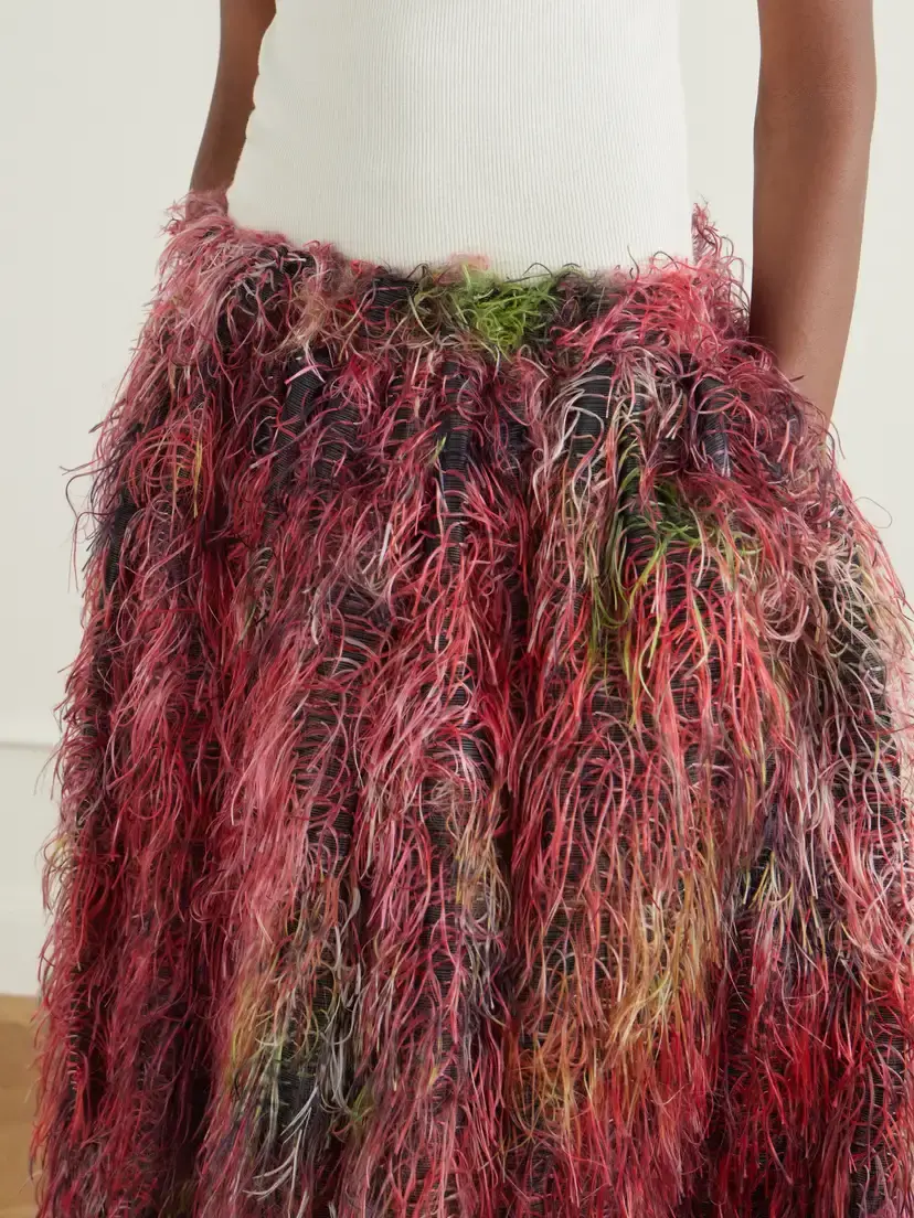 Comme des Garçons Comme des Garçons Textured Fringed Midi Skirt | Thumbnail 5 Comme des Garçons Comme des Garçons Textured Fringed Midi Skirt | Thumbnail 5