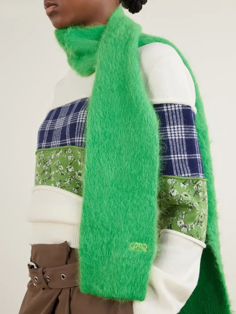 Loewe Logo-embroidered Brushed Alpaca-blend Scarf | Thumbnail 3