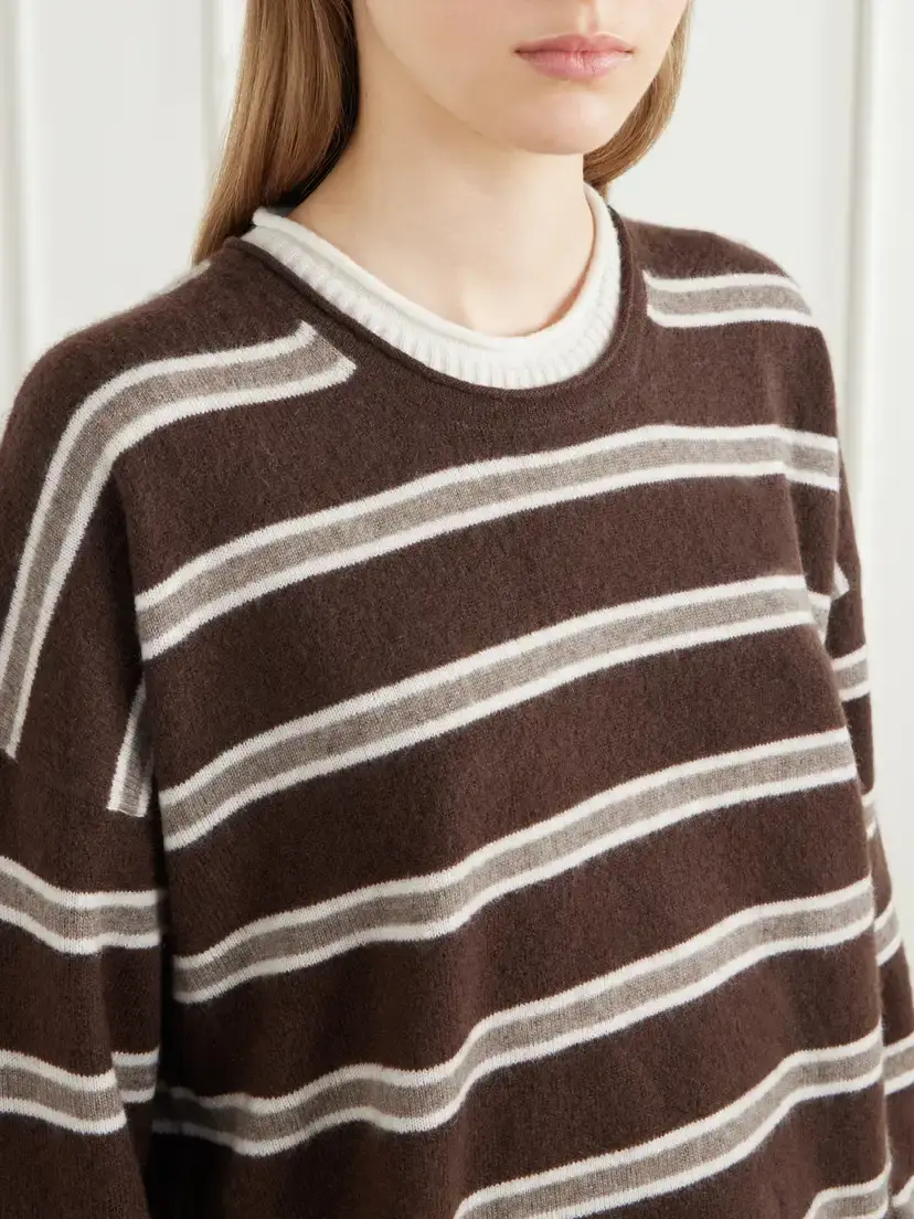 La Ligne Dominick Striped Cashmere And Silk-blend Sweater - Multi | Thumbnail 5 La Ligne Dominick Striped Cashmere And Silk-blend Sweater - Multi | Thumbnail 5