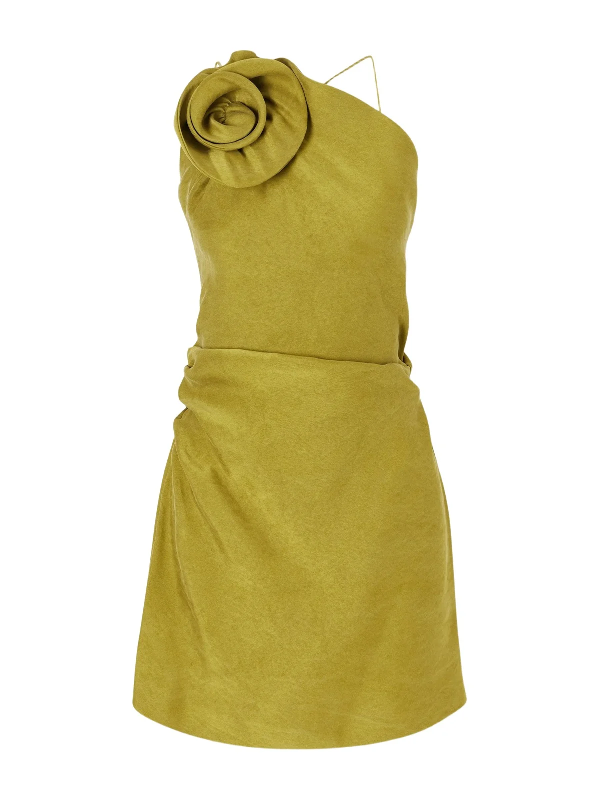 Appliquéd Gathered Silk-twill Halterneck Mini Dress Appliquéd Gathered Silk-twill Halterneck Mini Dress