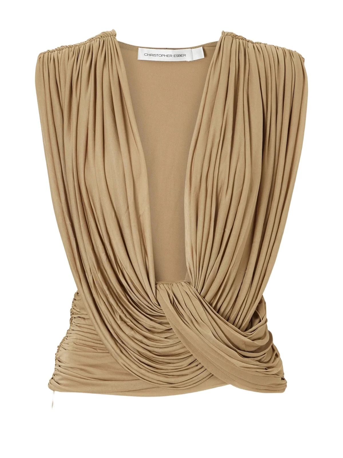 Christopher Esber Ripple Draped Mesh Top