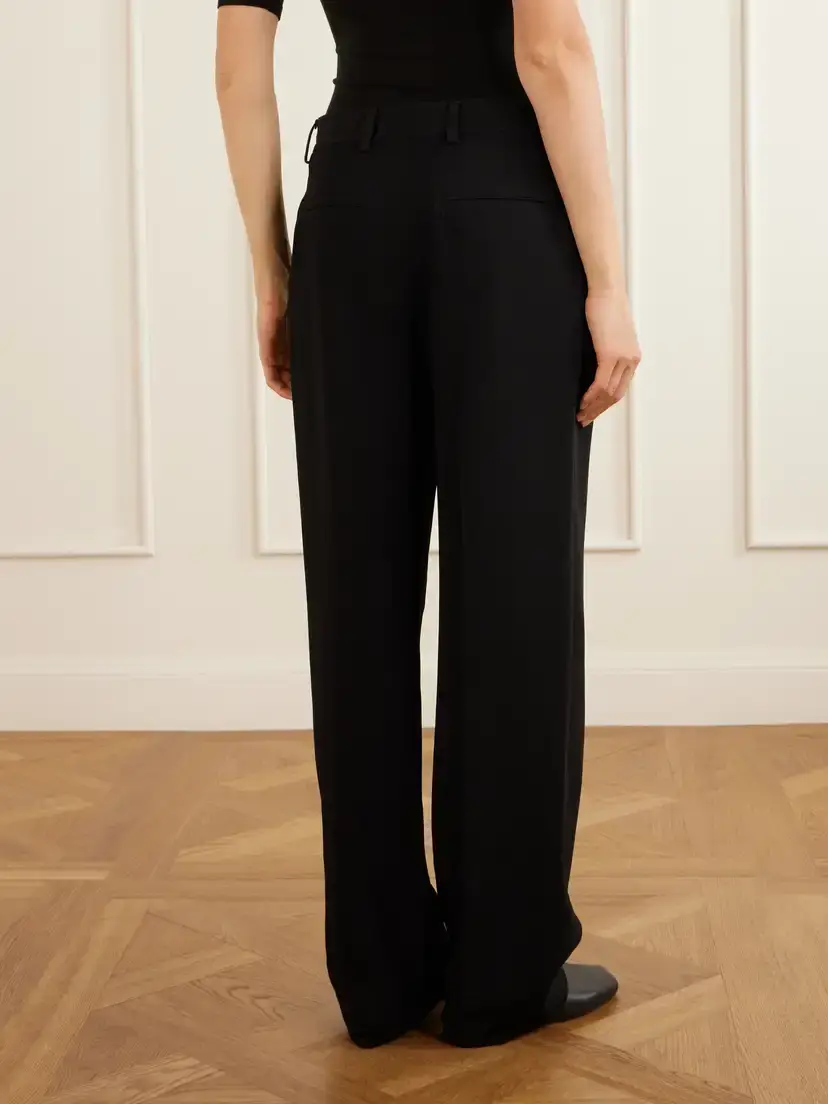 TOTEME Pleated Crepe Wide-leg Pants | Thumbnail 4