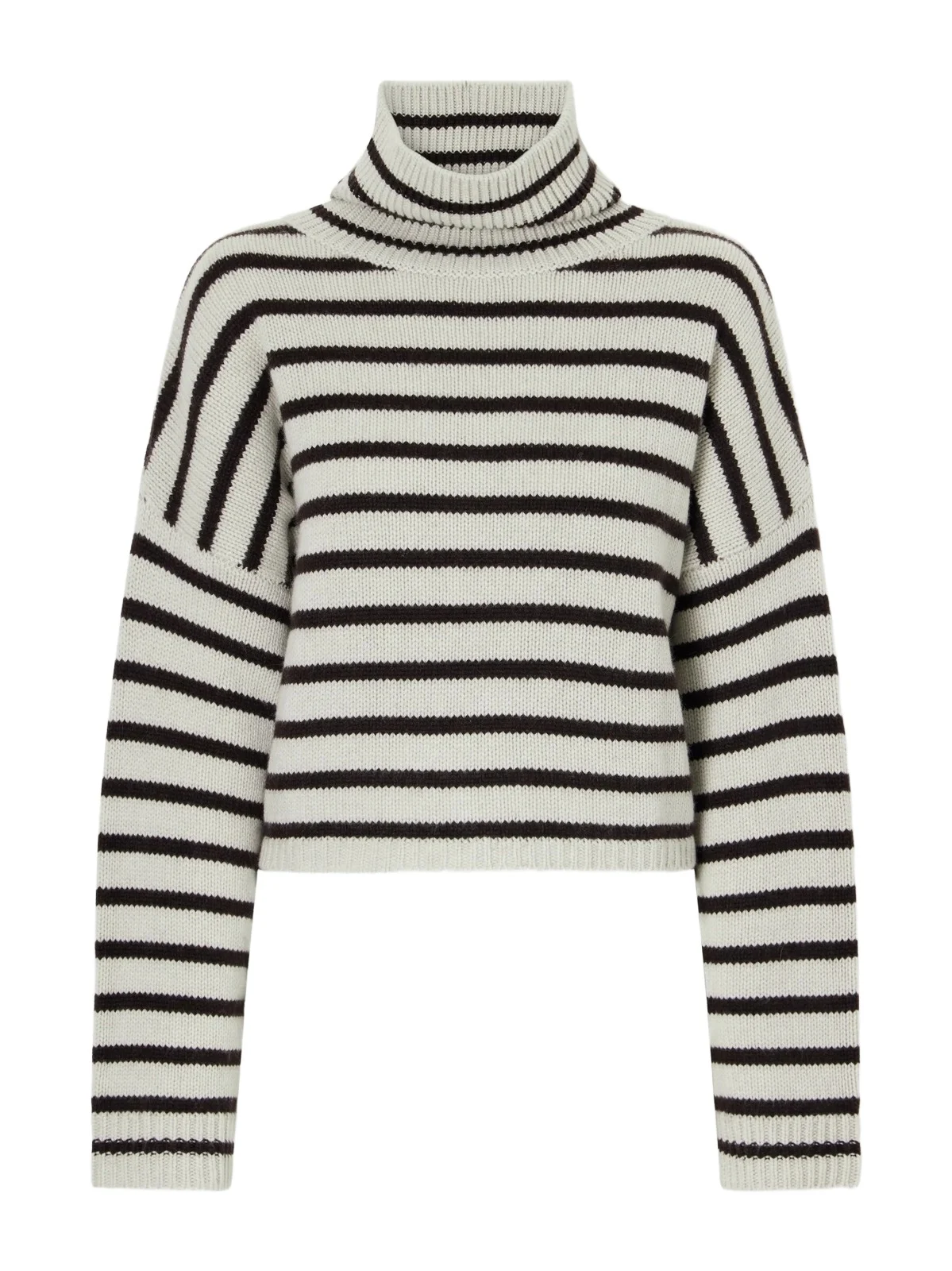 Zerlina Striped Cashmere Turtleneck Sweater Zerlina Striped Cashmere Turtleneck Sweater