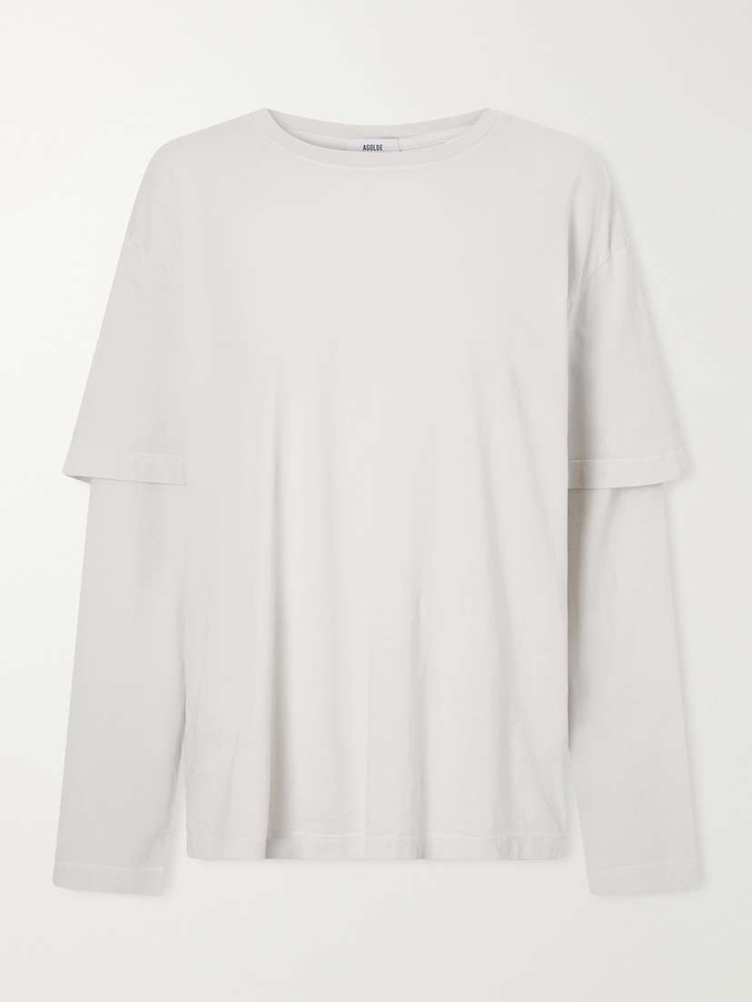 AGOLDE Lois Layered Cotton-jersey T-shirt