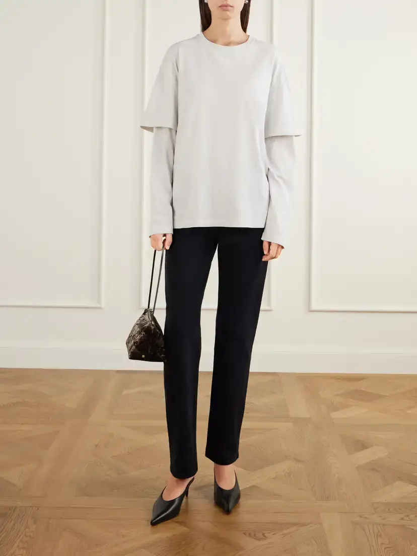 AGOLDE Lois Layered Cotton-jersey T-shirt | Thumbnail 2